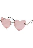 Urban Classics Sunglasses Heart With Chain rose/silver