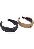 Urban Classics Braid Bast Headband 2-Pack black/beige
