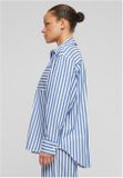 Urban Classics Ladies Striped Relaxed Shirt white/blue