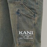 Nohavice Karl Kani OG Baggy Workwear Denim Dirty Vintage Blue
