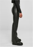 Urban Classics Ladies Synthetic Leather Flared Pants black