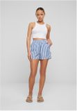 Urban Classics Ladies Striped Shorts white/blue