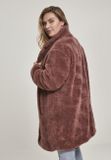 Urban Classics Ladies Oversized Sherpa Coat darkrose