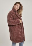 Urban Classics Ladies Oversized Sherpa Coat darkrose