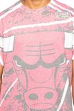 T-shirt Mitchell &amp; Ness Chicago Bulls Jumbotron Submimated Tee scarlet