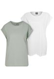 Urban Classics Ladies Extended Shoulder Tee 2-Pack frostmint+white