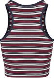 Urban Classics Ladies Rib Stripe Cropped Top white/navy/fire red