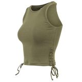 Urban Classics Ladies Lace Up Cropped Top olive