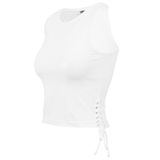 Urban Classics Ladies Lace Up Cropped Top white