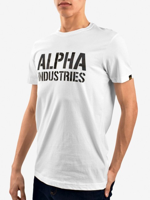 Levně Pánské tričko Alpha Industries Camo Print Tee White