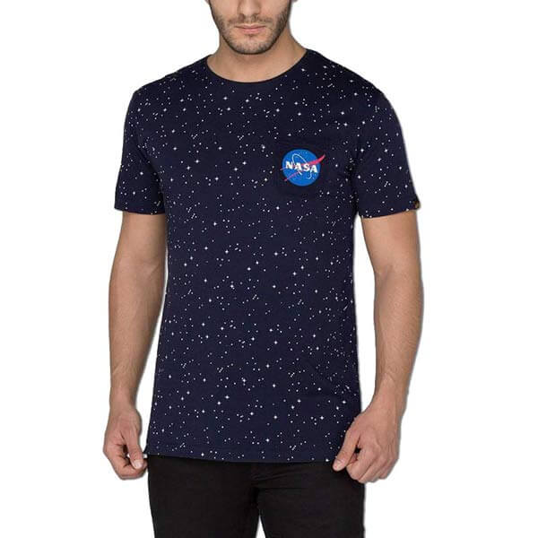 Levně Pánské tričko Alpha Industries Starry T-Shirt Rep. Blue