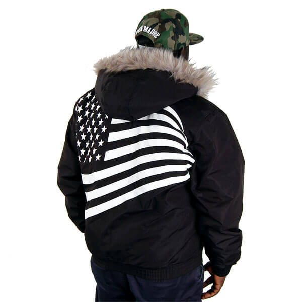 Levně Zimní bunda Cocaine Life Flag Winter Jacket Black