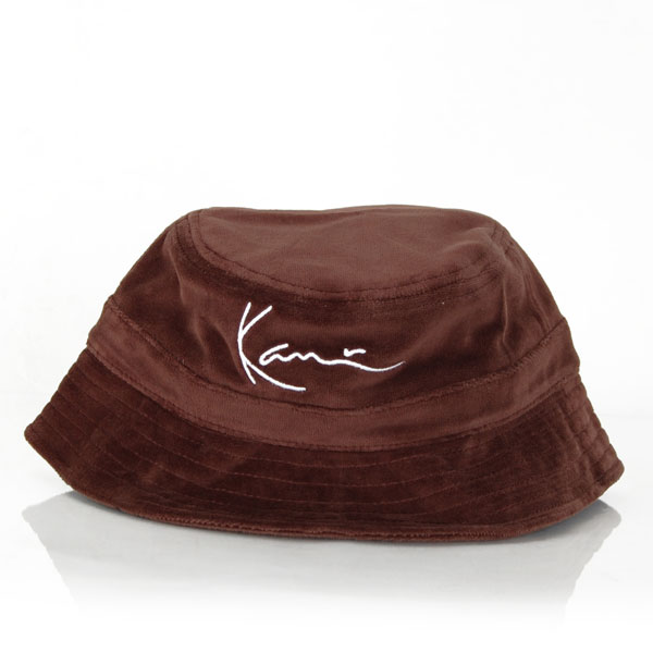 Levně Karl Kani Velvet Bucket Hat Dark Brown