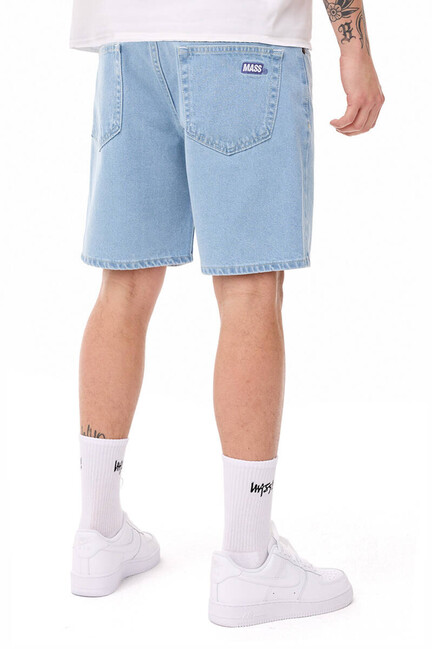 Levně Mass Denim Box Jeans Shorts relax fit light blue