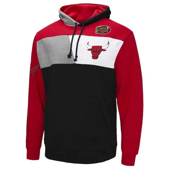 Levně Mitchell & Ness sweatshirt Chicago Bulls Color Blocked Fleece Hoodie red