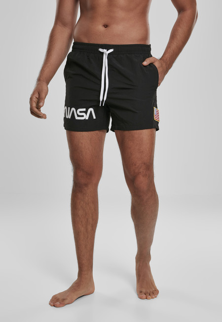 Levně Mr. Tee NASA Worm Logo Swim Shorts black