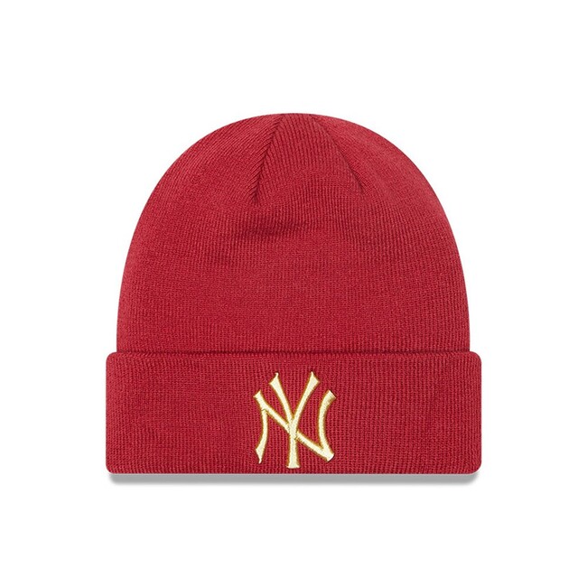 Levně Kulich NEW ERA MLB League essential Cuff knit Metallic logo NY Yankees Red