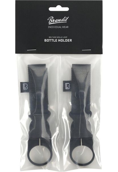 Brandit Belt and Molle Loop Bottle Holder 2 Pack black