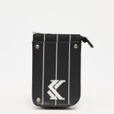 Karl Kani Pinstripe Fake Leather Small Pouch Bag black