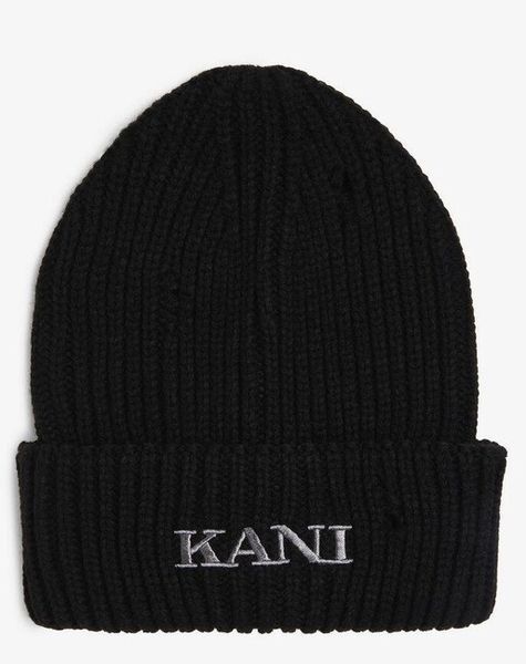 Karl Kani Small Retro Embro Damaged Beanie black