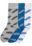 Mr. Tee NASA Allover Socks Kids 3-Pack brightblue/grey/white