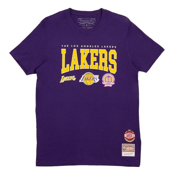 T-shirt Mitchell & Ness Los Angeles Lakers Champ Stack Tee purple