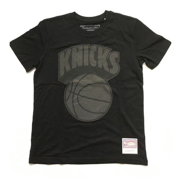 T-shirt Mitchell & Ness New York Knicks Black Tonal Print Tee black