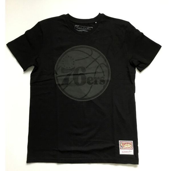 T-shirt Mitchell & Ness Philadelphia 76ers Black Tonal Print Tee black