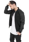 Urban Classics Cotton Bomber Leather Imitation Sleeve Jacket black/black