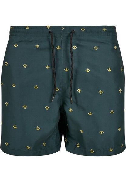 Urban Classics Embroidery Swim Shorts anchor/bttlgrn/lmnmstrd