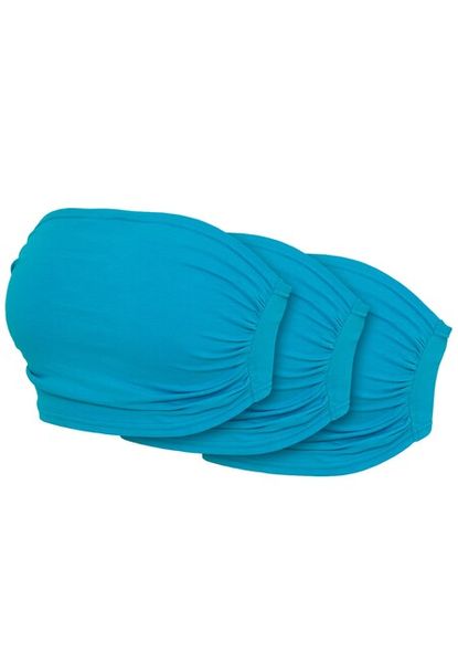 Urban Classics Ladies Bandeau Top 3-Pack turquoise+turquoise+turquoise