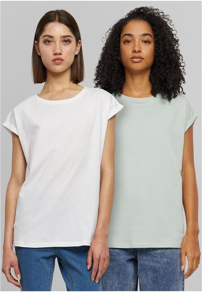 Urban Classics Ladies Extended Shoulder Tee 2-Pack frostmint+white