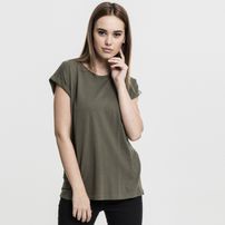 Dámské tričko Urban Classics Ladies Extended Shoulder Tee olive
