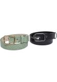 Urban Classics Ostrich Synthetic Leather Belt 2-Pack black/leaf