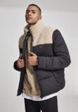 Urban Classics Sherpa Mix Boxy Puffer Jacket blk/darksand