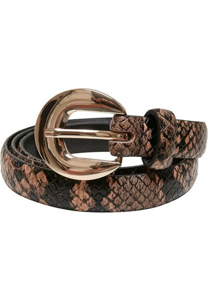 Urban Classics Snake Synthetic Leather Ladies Belt beige/black