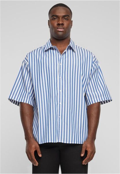 Urban Classics Striped Short Sleeve Summer Shirt white/blue