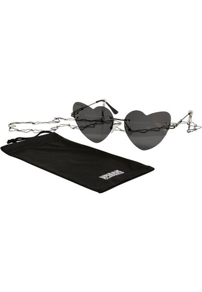 Urban Classics Sunglasses Heart With Chain black/black