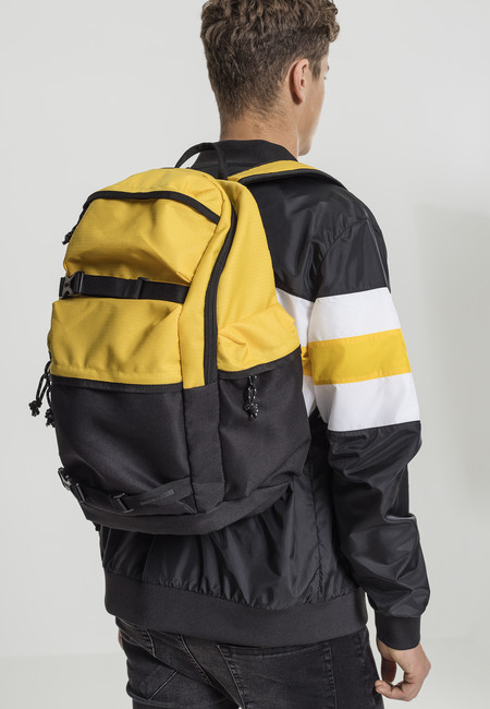 Levně Urban Classics Backpack Colourblocking chrome yellow/black/black