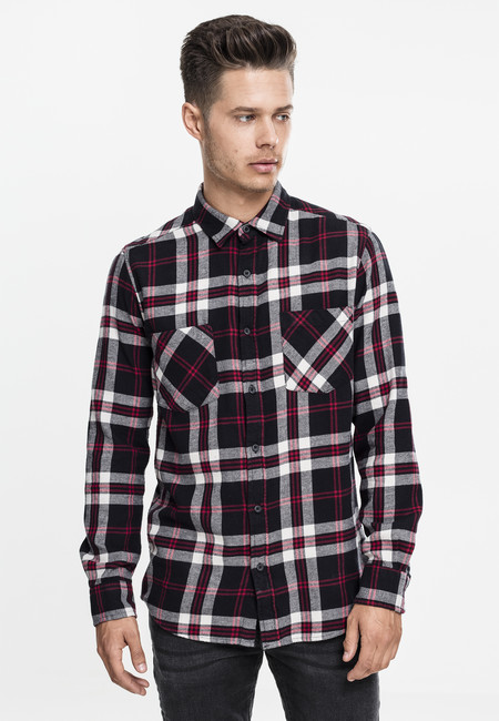 Levně Urban Classics Checked Flanell Shirt 3 blk/wht/red