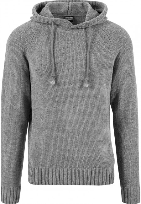 Levně Urban Classics Chenille Hooded Sweater grey