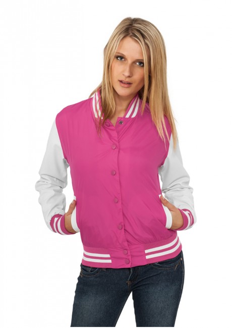 Levně Urban Classics Ladies Light College Jacket fus/wht